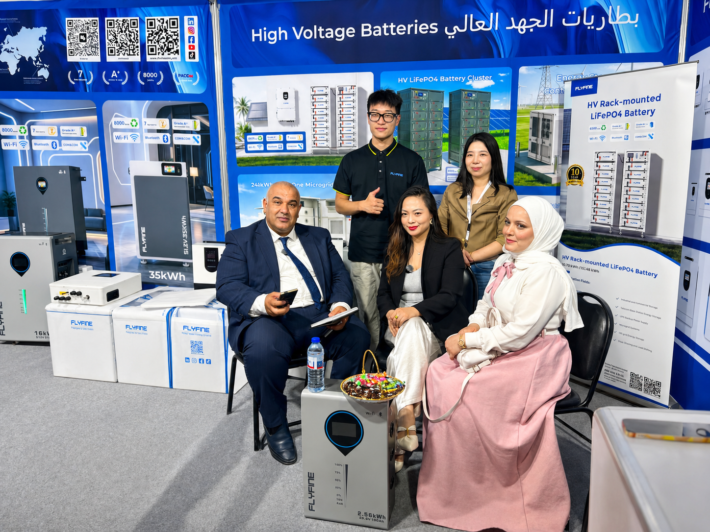 FLYFINE energy storage product display at Syria Energy Expo 2026